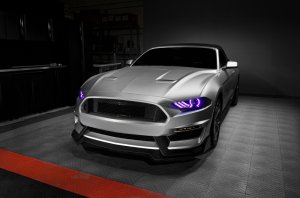 Ford Mustang Headlight Assembly - ORACLE Lighting - Black Series - Dynamic ColorSHIFT - `18-`23